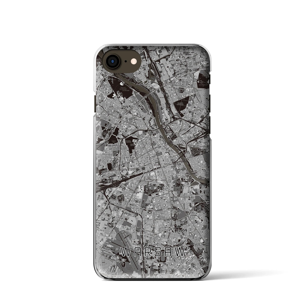 【ワルシャワ(ポーランド)】地図柄iPhoneケース(クリアタイプ)