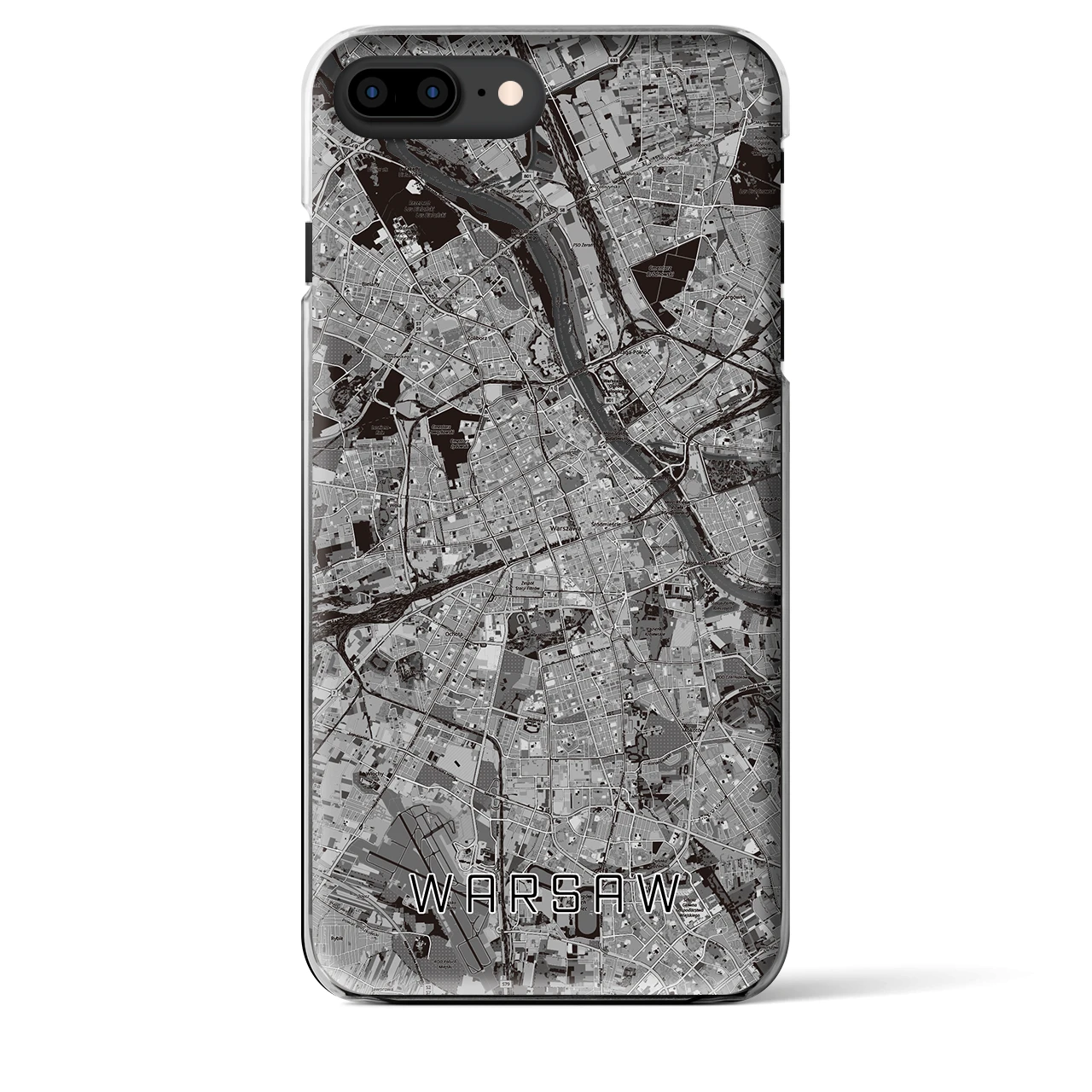 【ワルシャワ(ポーランド)】地図柄iPhoneケース(クリアタイプ)