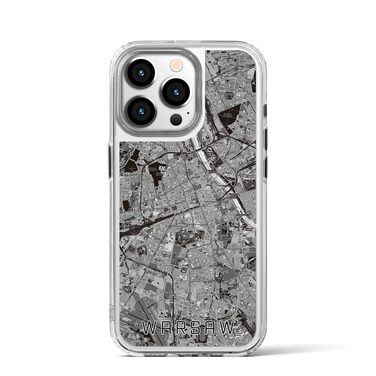 【ワルシャワ(ポーランド)】地図柄iPhoneケース(MagSafeタイプ)