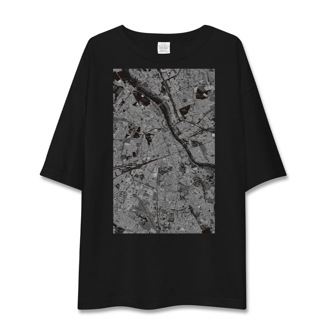 【ワルシャワ(ポーランド)】地図柄ビッグシルエットTシャツ