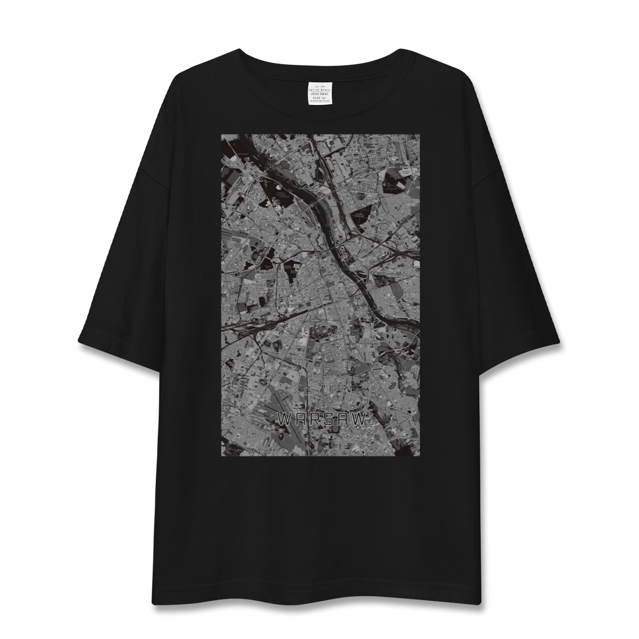 【ワルシャワ(ポーランド)】地図柄ビッグシルエットTシャツ