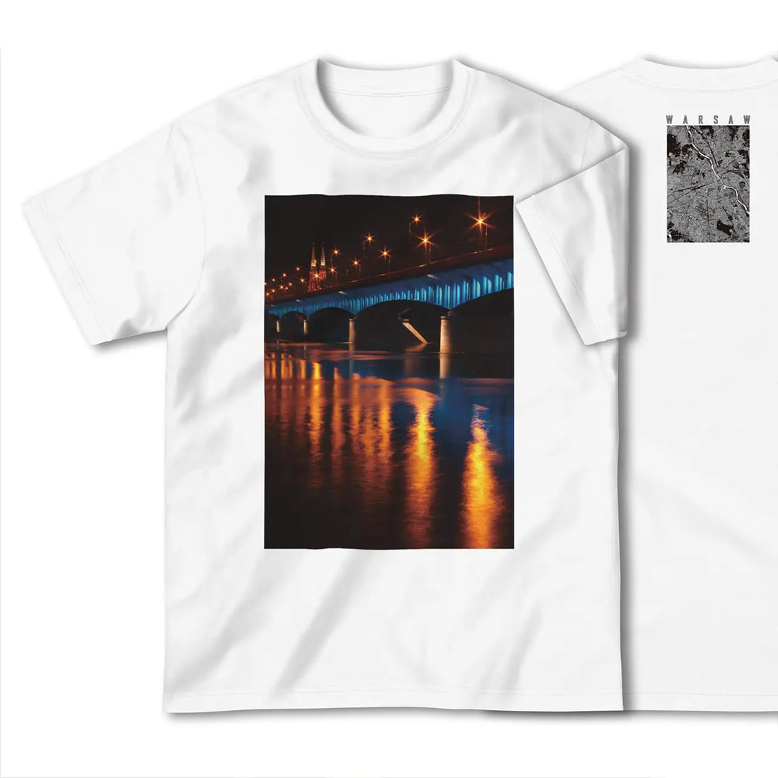 【ワルシャワ(ポーランド)】Map World ハイクオリティTシャツ