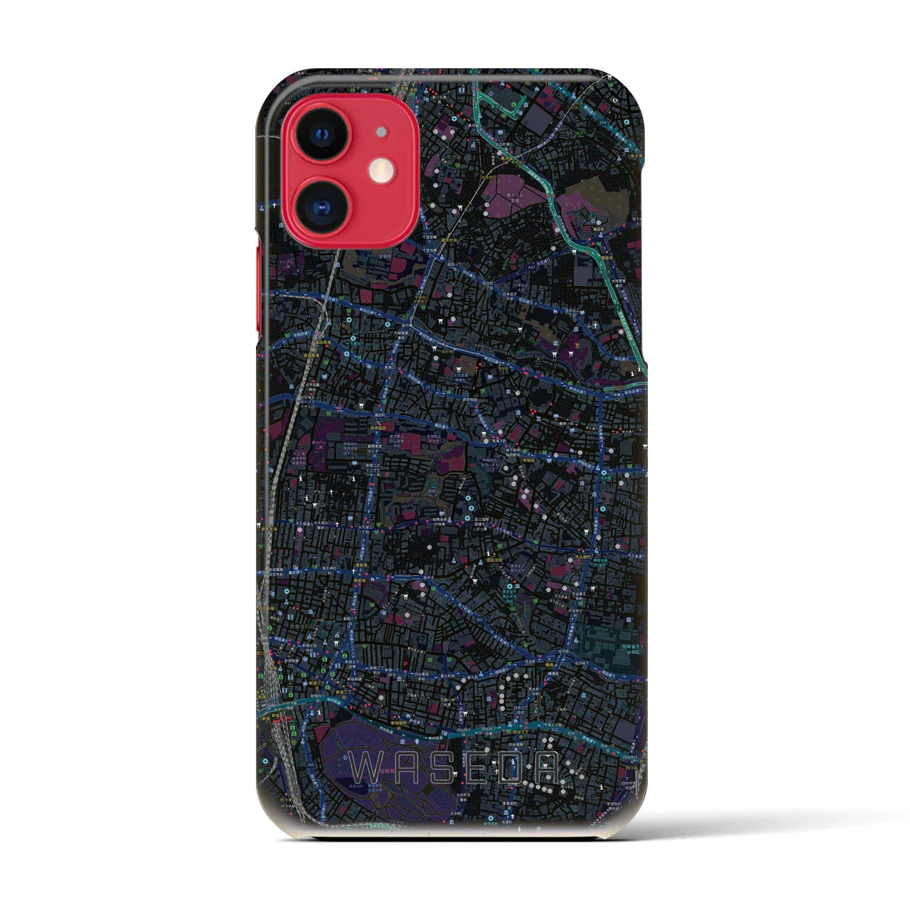 【早稲田2(東京都)】地図柄iPhoneケース(バックカバータイプ)