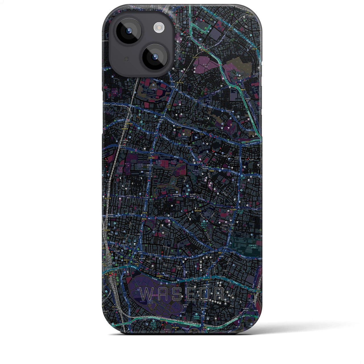 【早稲田2(東京都)】地図柄iPhoneケース(バックカバータイプ)