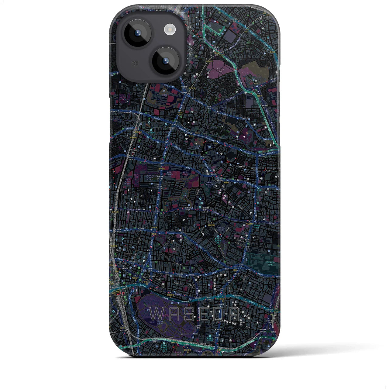 【早稲田2(東京都)】地図柄iPhoneケース(バックカバータイプ)