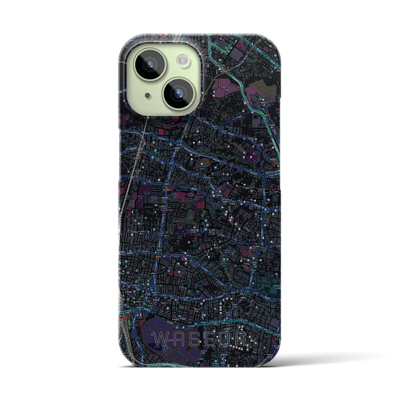 【早稲田2(東京都)】地図柄iPhoneケース(バックカバータイプ)