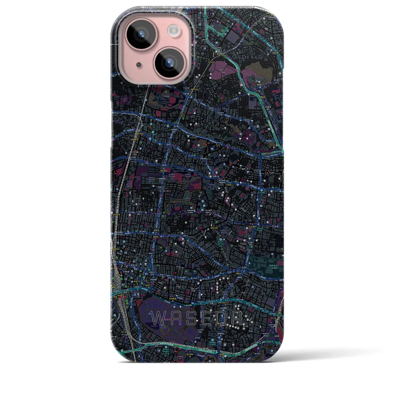 【早稲田2(東京都)】地図柄iPhoneケース(バックカバータイプ)