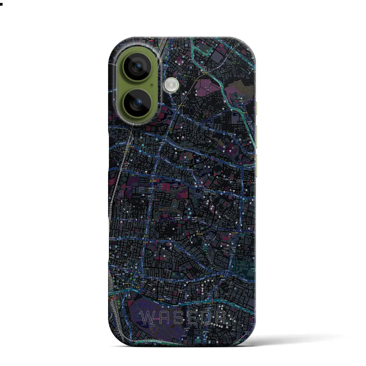 【早稲田2(東京都)】地図柄iPhoneケース(バックカバータイプ)