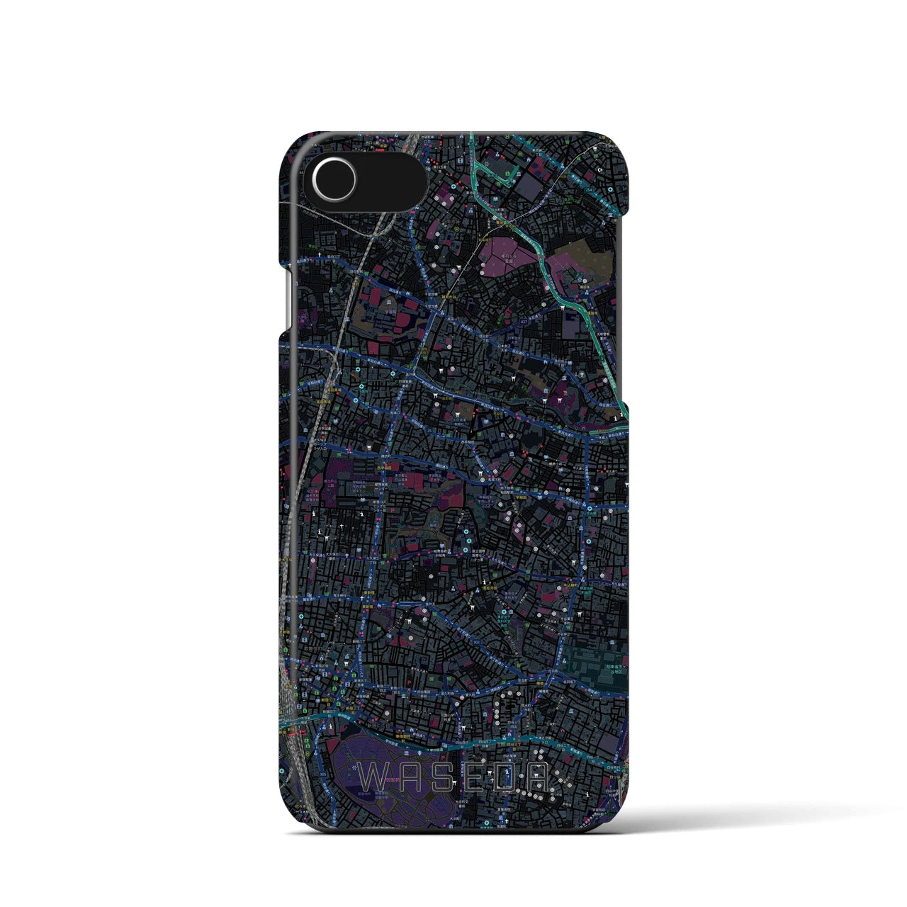 【早稲田2(東京都)】地図柄iPhoneケース(バックカバータイプ)