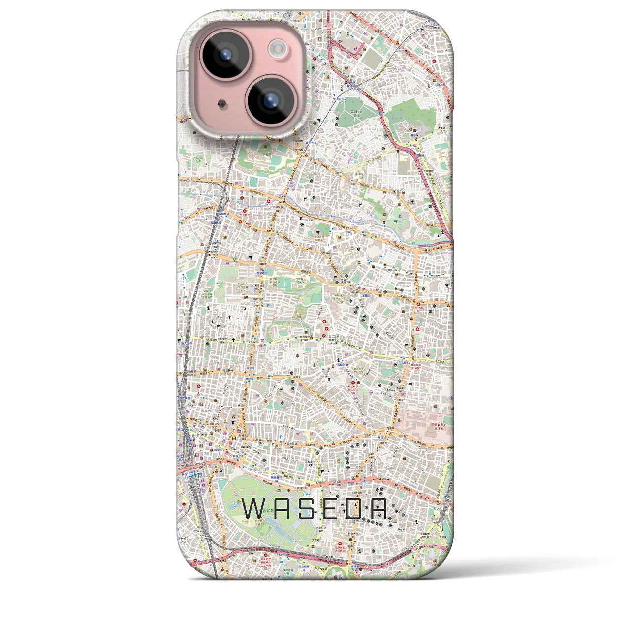 【早稲田2(東京都)】地図柄iPhoneケース(バックカバータイプ)