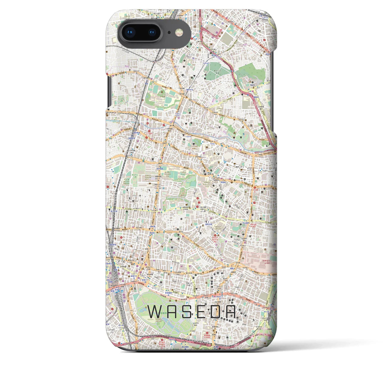 【早稲田2(東京都)】地図柄iPhoneケース(バックカバータイプ)