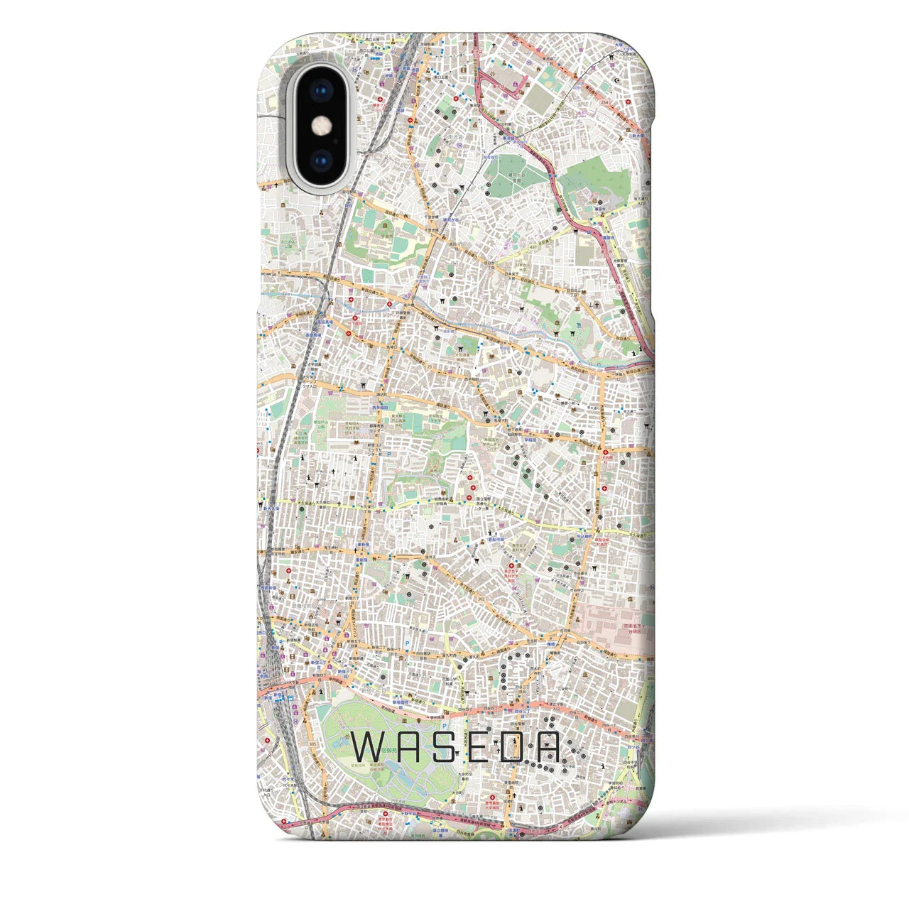 【早稲田2(東京都)】地図柄iPhoneケース(バックカバータイプ)