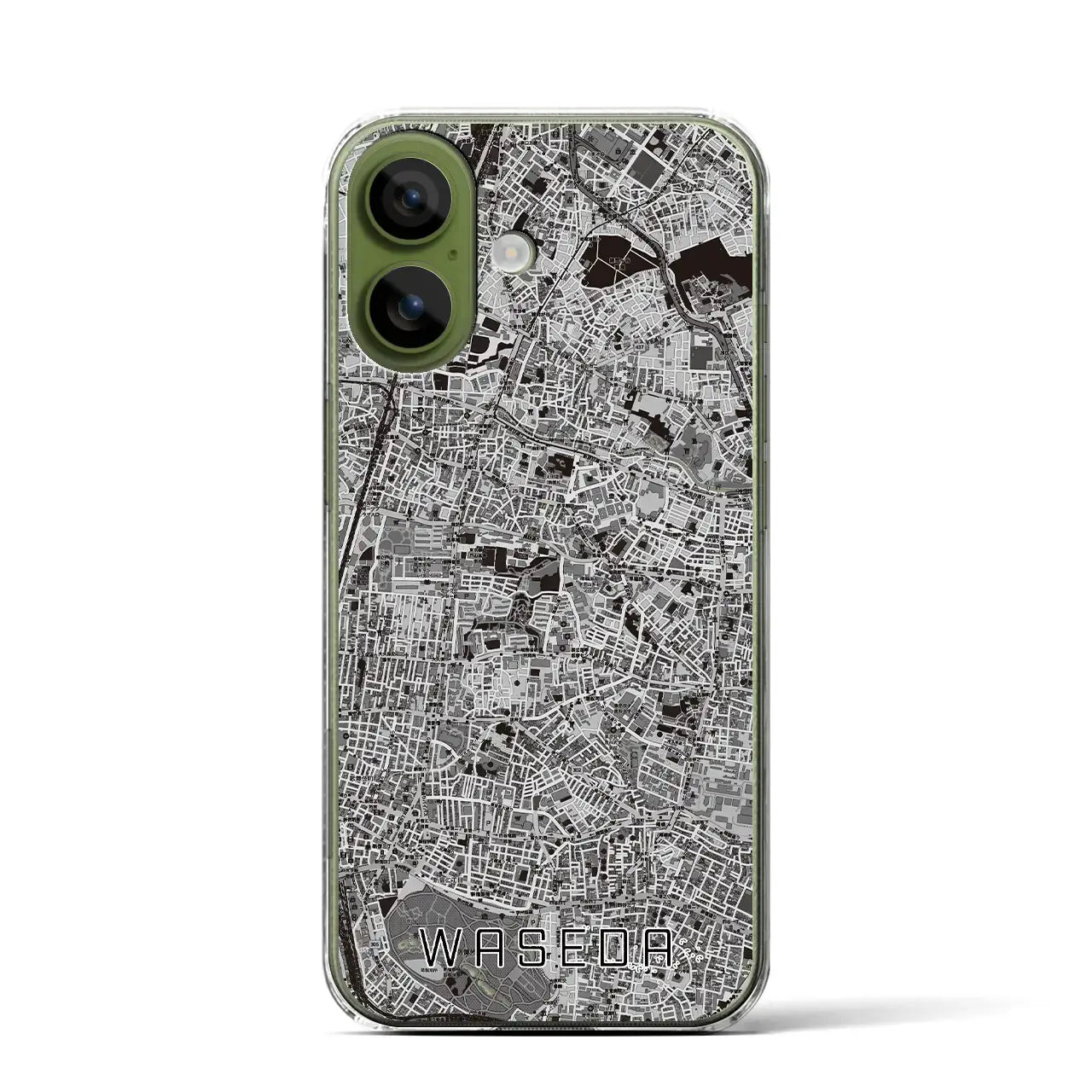 【早稲田2(東京都)】地図柄iPhoneケース(クリアタイプ)モノトーン・iPhone 17 Pro Max 用