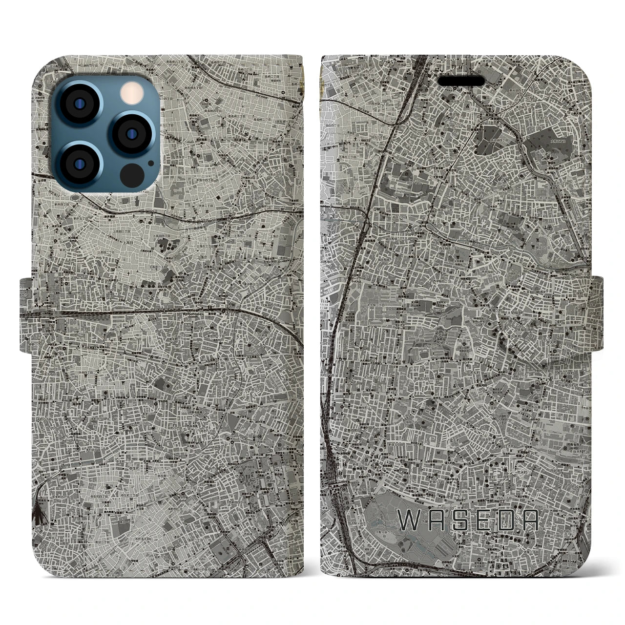 【早稲田2(東京都)】地図柄iPhoneケース(手帳タイプ)