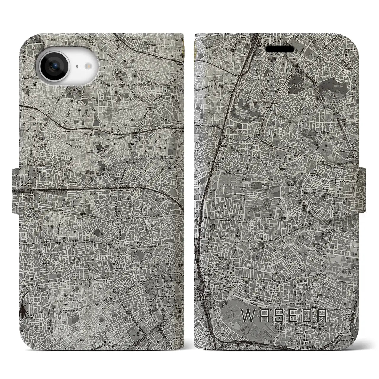 【早稲田2(東京都)】地図柄iPhoneケース(手帳タイプ)