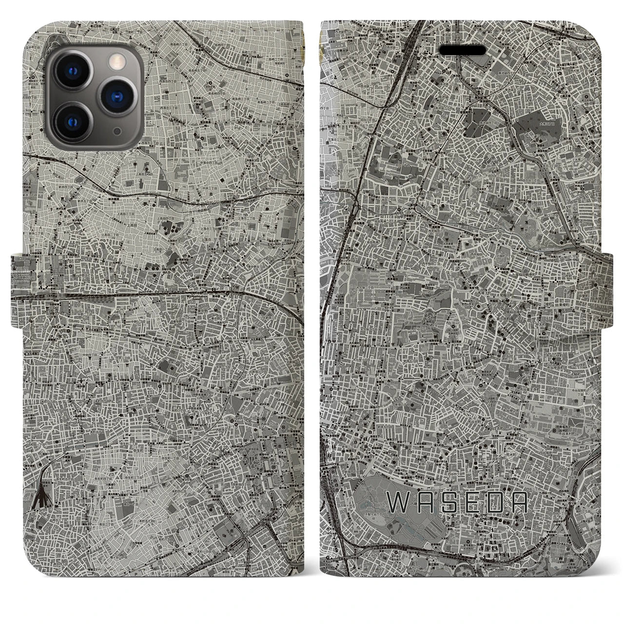 【早稲田2(東京都)】地図柄iPhoneケース(手帳タイプ)