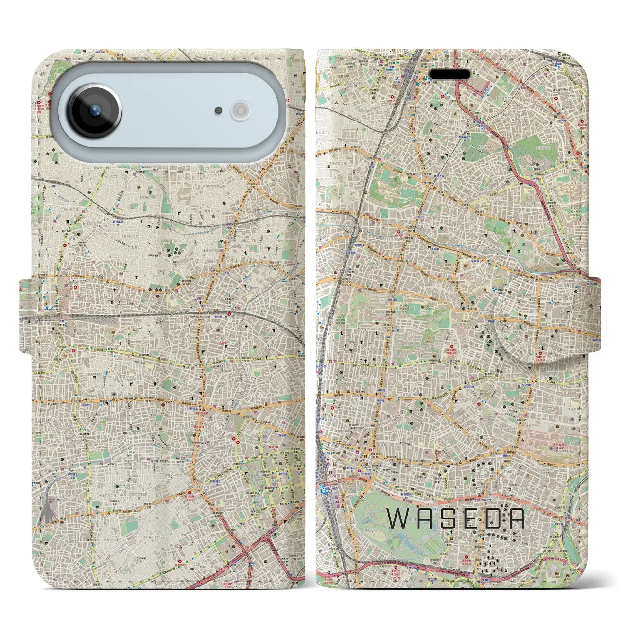 【早稲田2(東京都)】地図柄iPhoneケース(手帳タイプ)