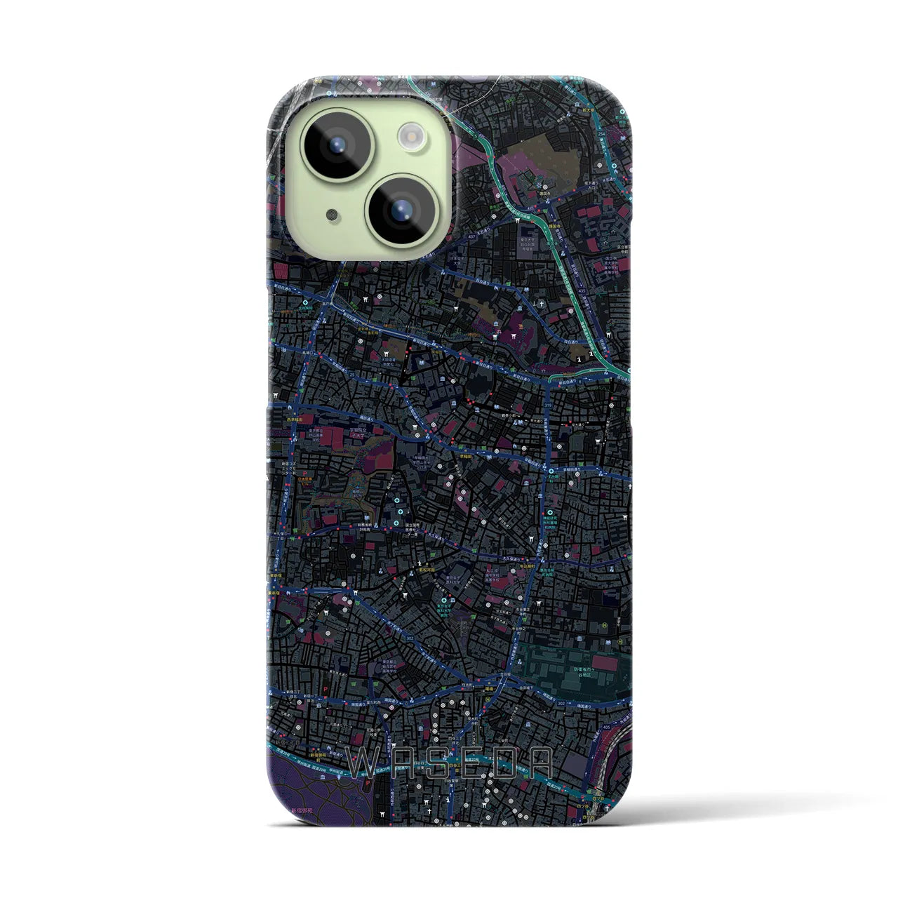 【早稲田(東京都)】地図柄iPhoneケース(バックカバータイプ)