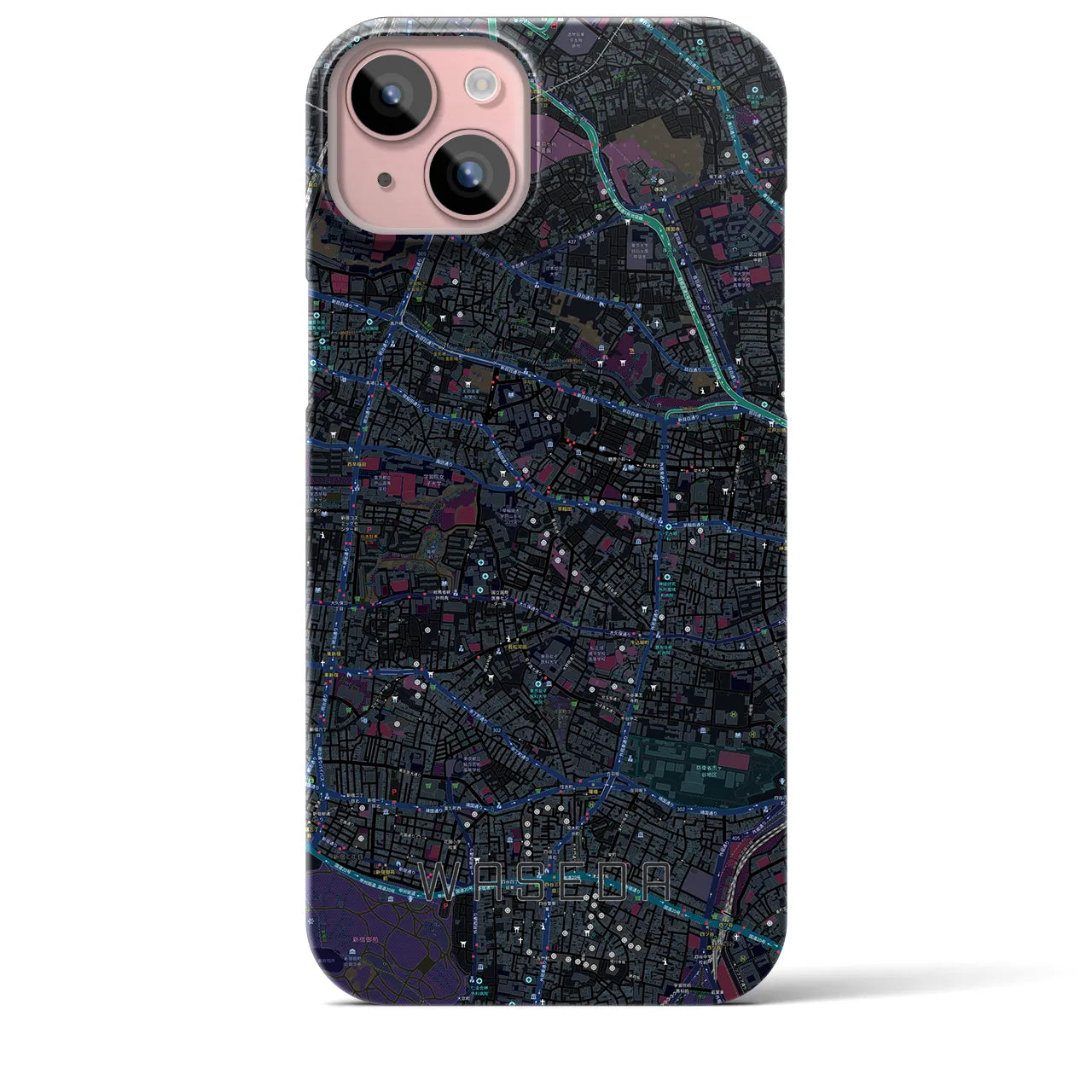 【早稲田(東京都)】地図柄iPhoneケース(バックカバータイプ)