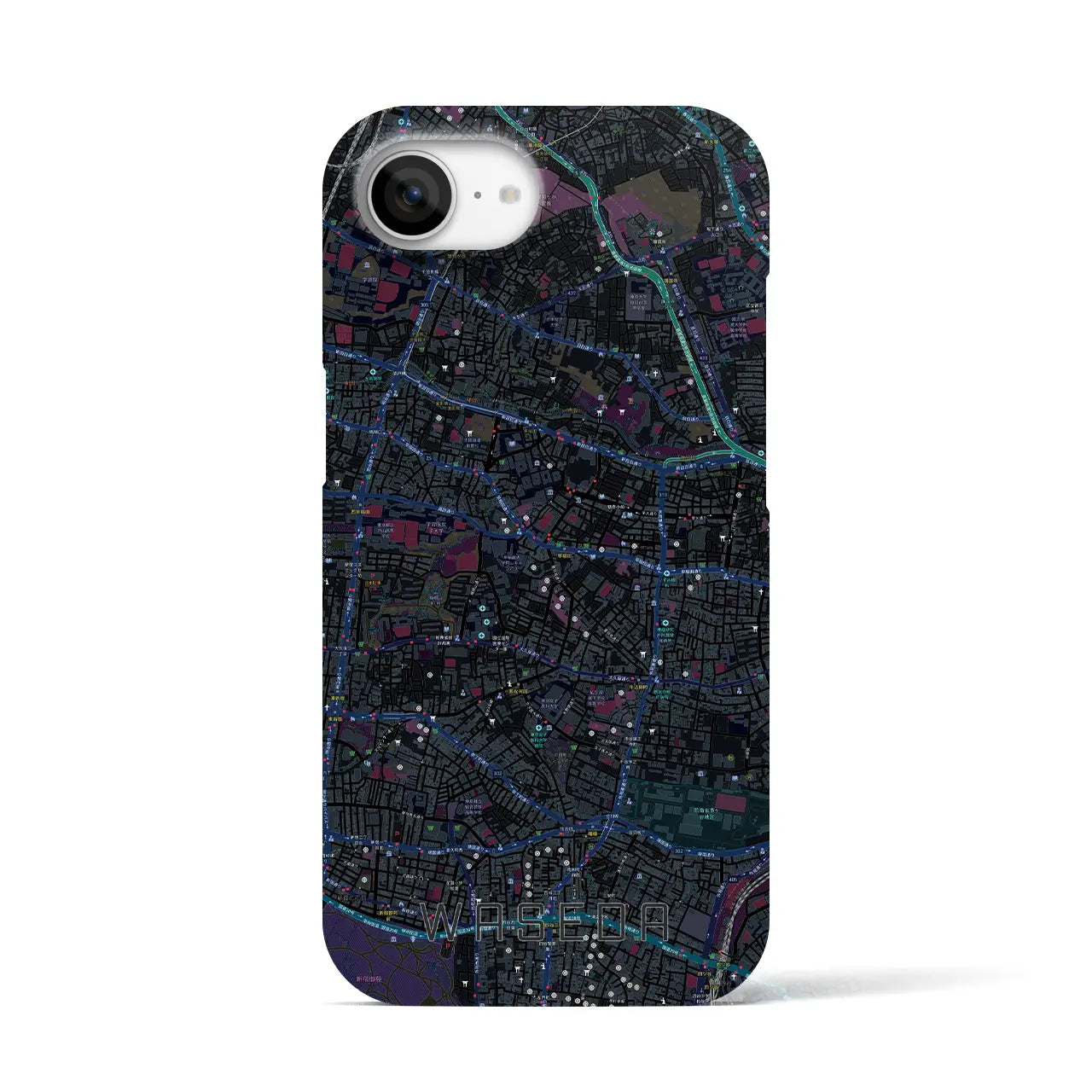 【早稲田(東京都)】地図柄iPhoneケース(バックカバータイプ)