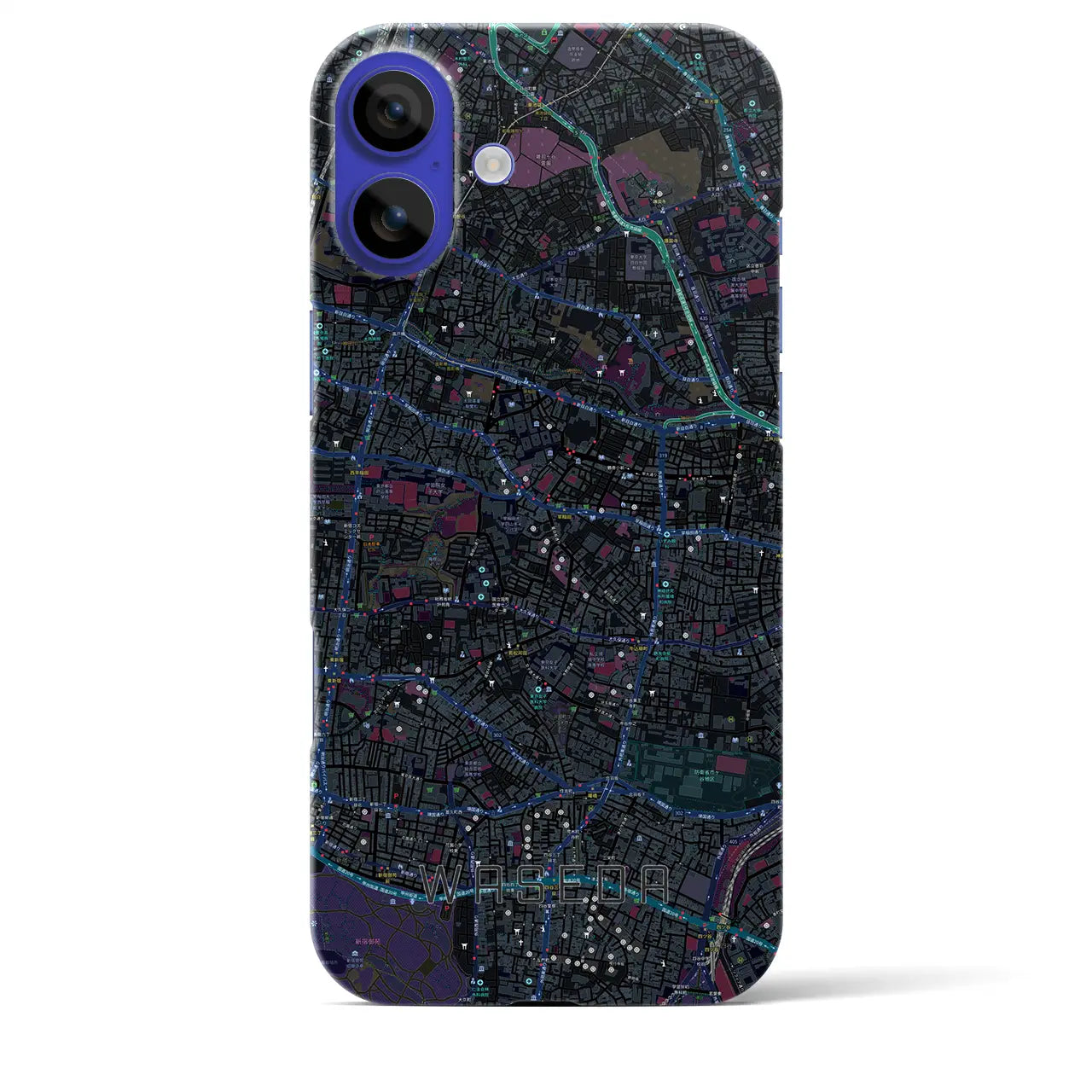 【早稲田(東京都)】地図柄iPhoneケース(バックカバータイプ)
