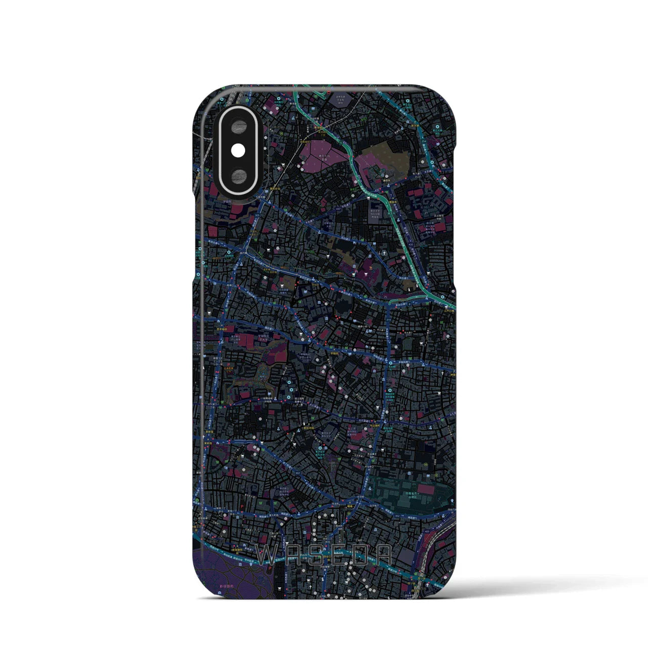 【早稲田(東京都)】地図柄iPhoneケース(バックカバータイプ)