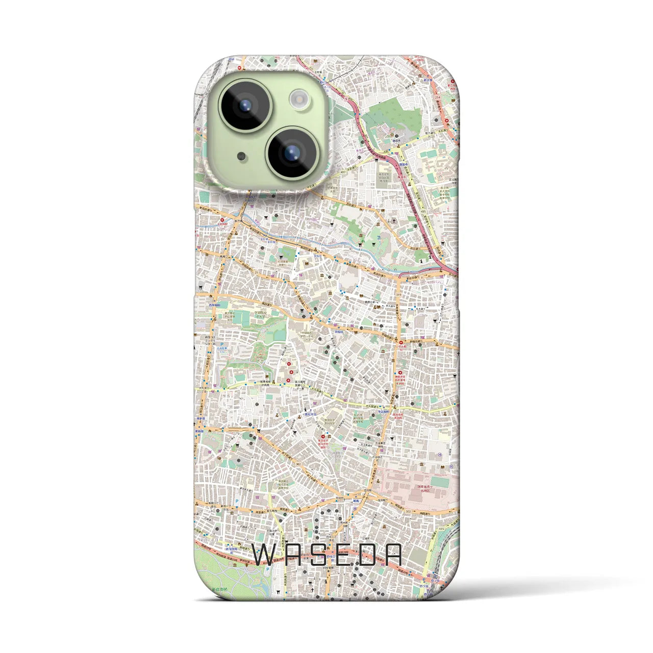 【早稲田(東京都)】地図柄iPhoneケース(バックカバータイプ)