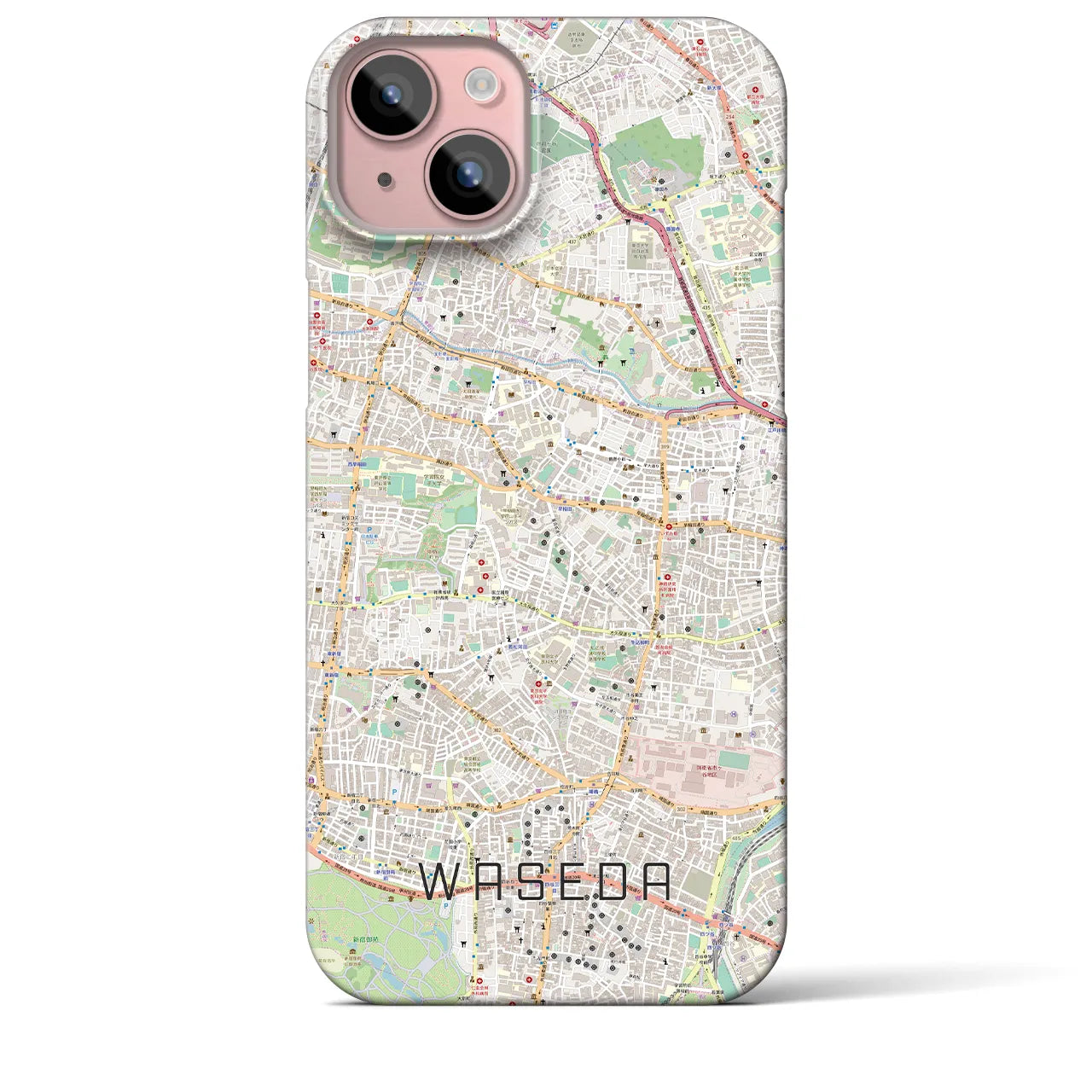 【早稲田(東京都)】地図柄iPhoneケース(バックカバータイプ)