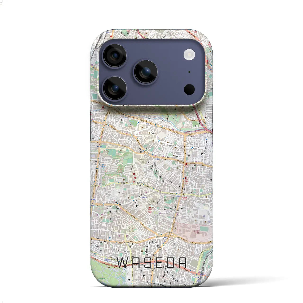 【早稲田(東京都)】地図柄iPhoneケース(バックカバータイプ)ナチュラル・iPhone 17 Pro Max 用