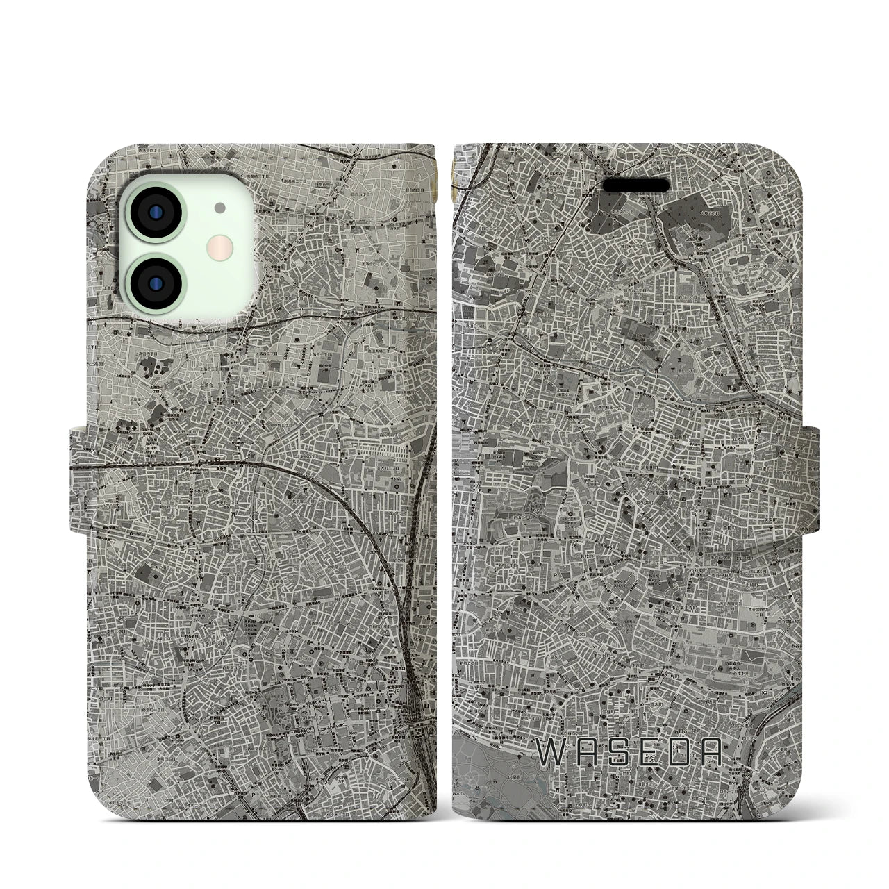 【早稲田(東京都)】地図柄iPhoneケース(手帳タイプ)