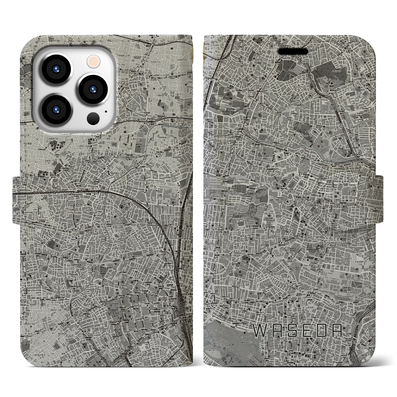 【早稲田(東京都)】地図柄iPhoneケース(手帳タイプ)