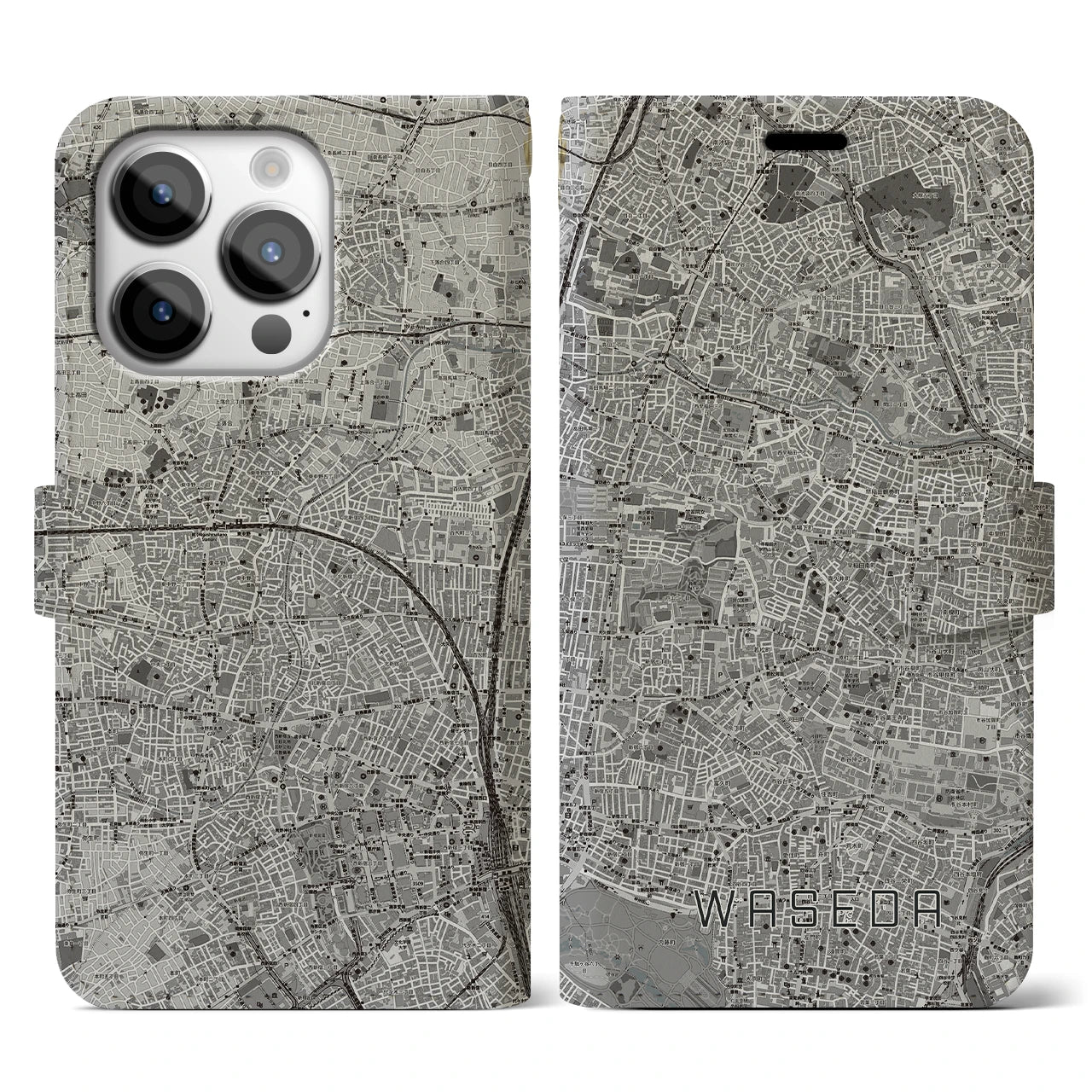 【早稲田(東京都)】地図柄iPhoneケース(手帳タイプ)