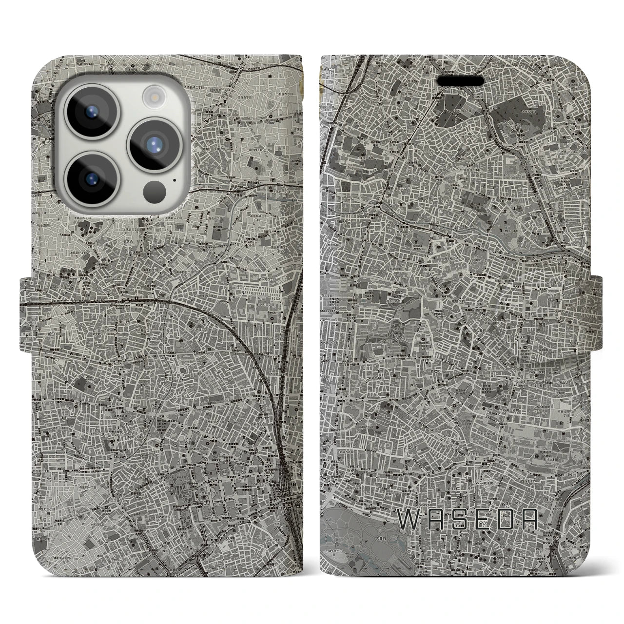 【早稲田(東京都)】地図柄iPhoneケース(手帳タイプ)