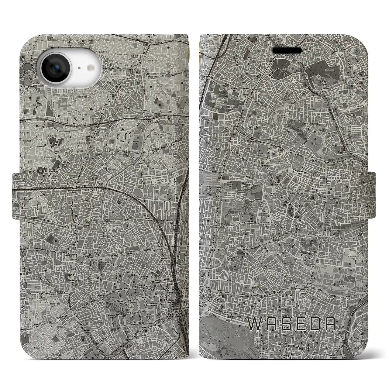 【早稲田(東京都)】地図柄iPhoneケース(手帳タイプ)