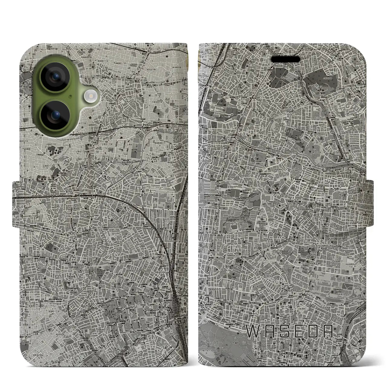 【早稲田(東京都)】地図柄iPhoneケース(手帳タイプ)