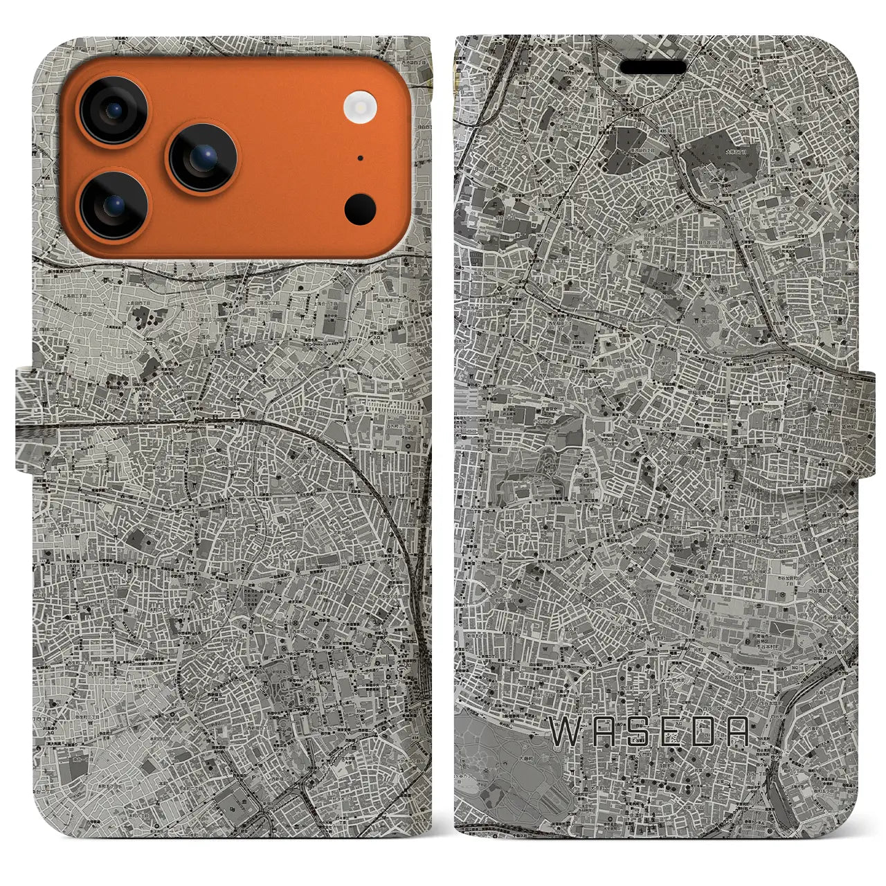 【早稲田(東京都)】地図柄iPhoneケース(手帳タイプ)