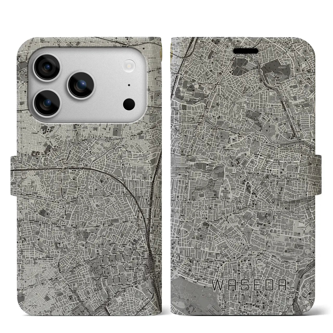 【早稲田(東京都)】地図柄iPhoneケース(手帳タイプ)