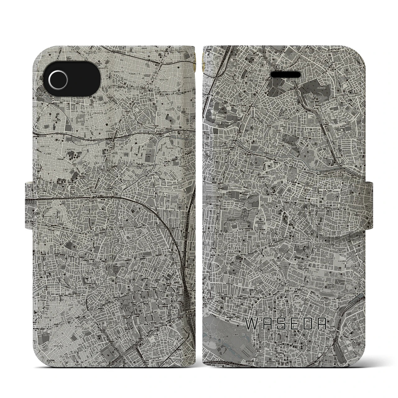 【早稲田(東京都)】地図柄iPhoneケース(手帳タイプ)