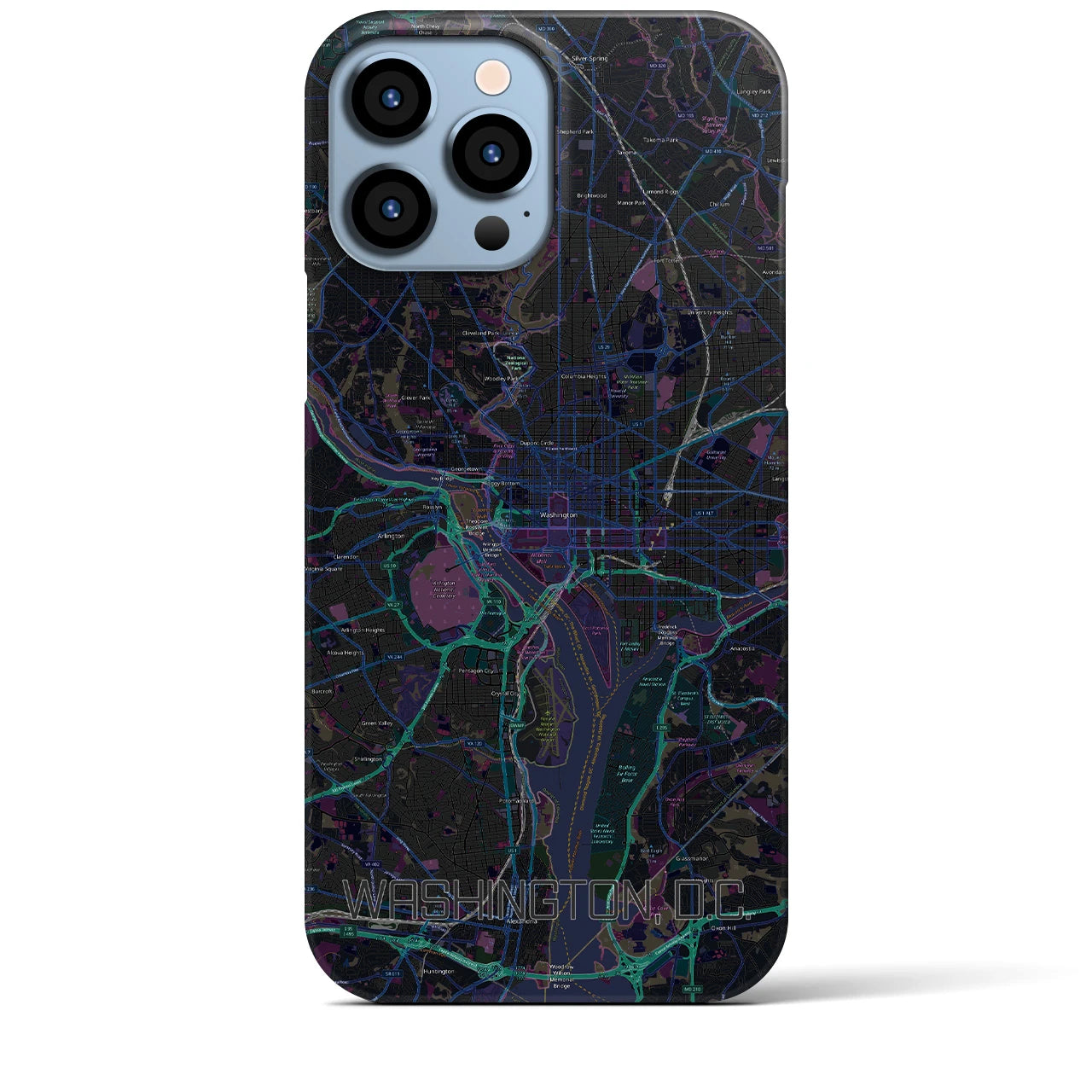 【ワシントンD.C.(アメリカ)】地図柄iPhoneケース(バックカバータイプ)
