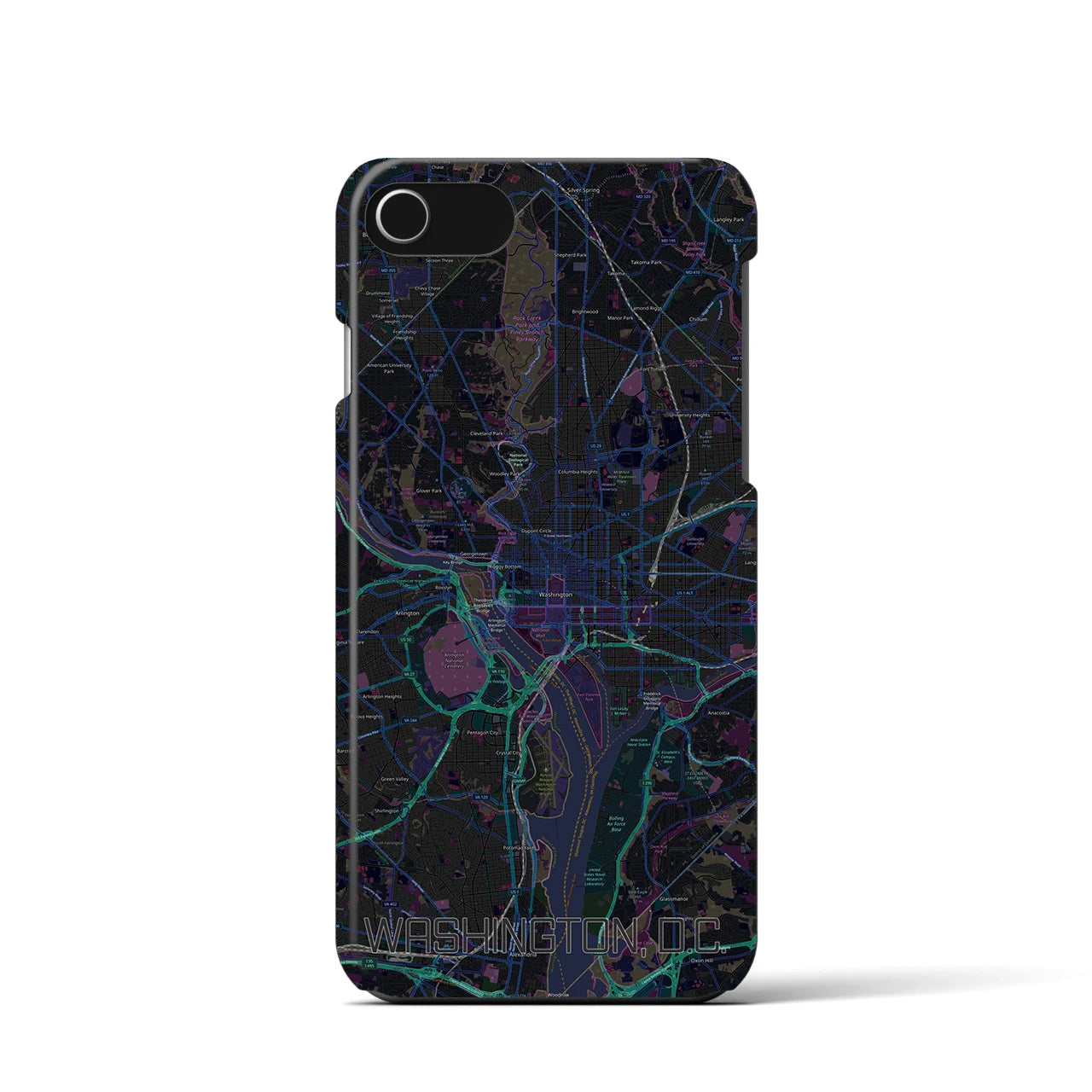 【ワシントンD.C.(アメリカ)】地図柄iPhoneケース(バックカバータイプ)