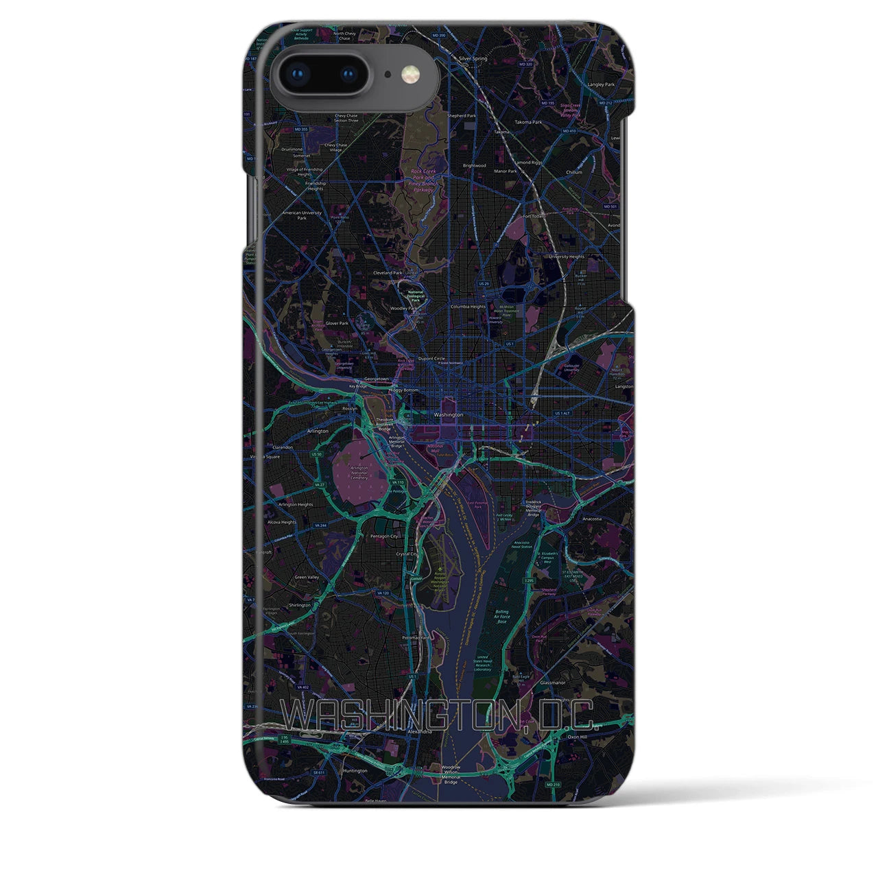 【ワシントンD.C.(アメリカ)】地図柄iPhoneケース(バックカバータイプ)