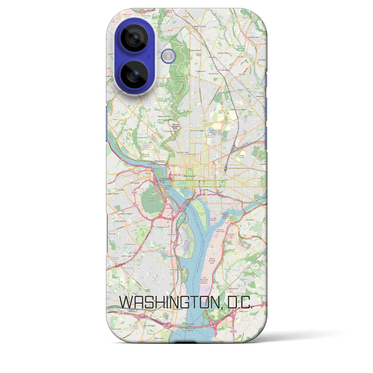 【ワシントンD.C.(アメリカ)】地図柄iPhoneケース(バックカバータイプ)ナチュラル・iPhone 16 Pro Max 用