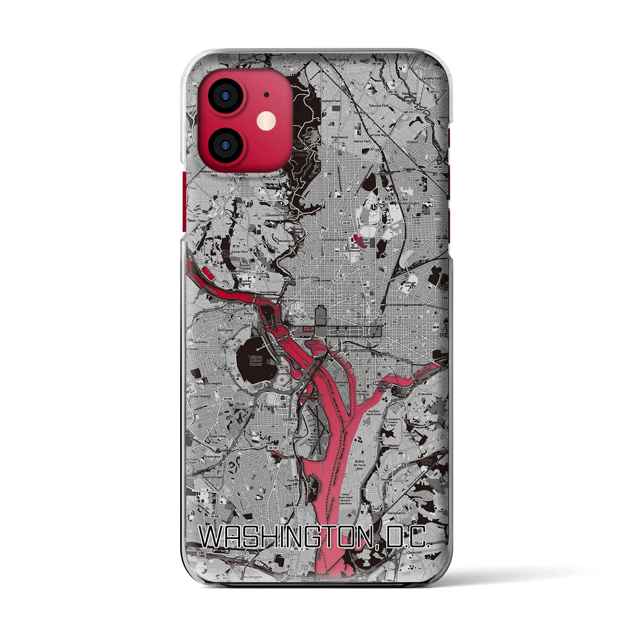 【ワシントンD.C.(アメリカ)】地図柄iPhoneケース(クリアタイプ)