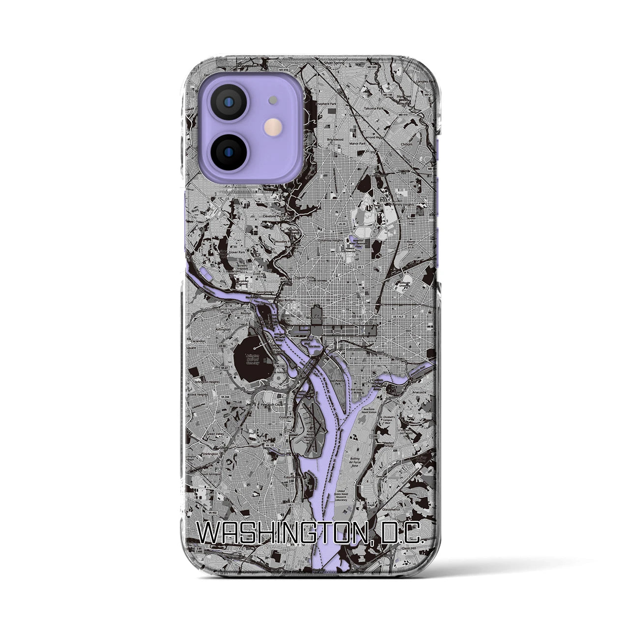 【ワシントンD.C.(アメリカ)】地図柄iPhoneケース(クリアタイプ)