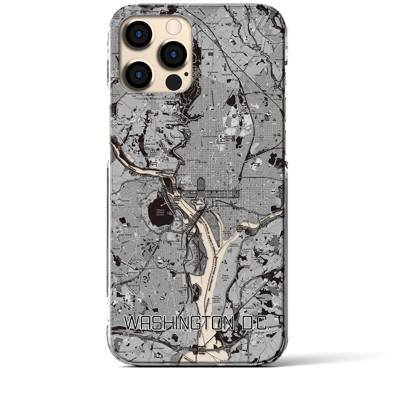 【ワシントンD.C.(アメリカ)】地図柄iPhoneケース(クリアタイプ)