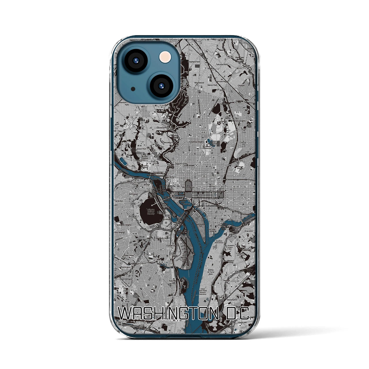 【ワシントンD.C.(アメリカ)】地図柄iPhoneケース(クリアタイプ)