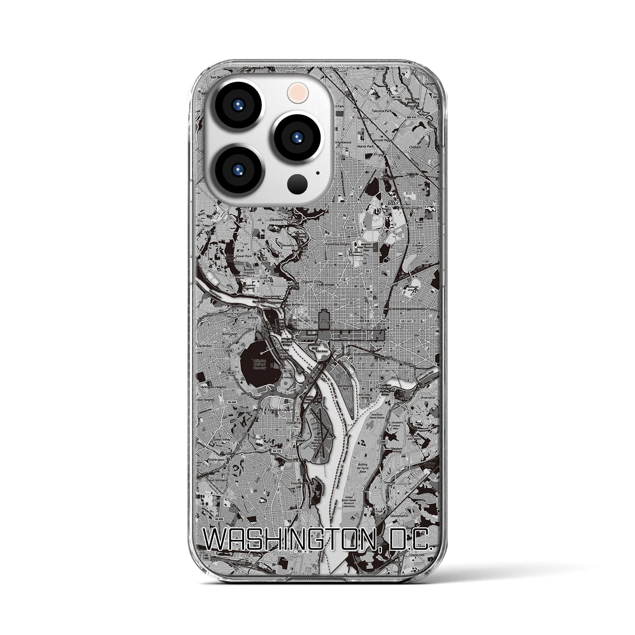 【ワシントンD.C.(アメリカ)】地図柄iPhoneケース(クリアタイプ)