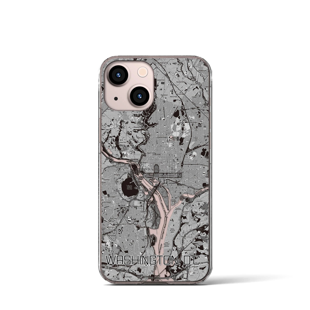 【ワシントンD.C.(アメリカ)】地図柄iPhoneケース(クリアタイプ)