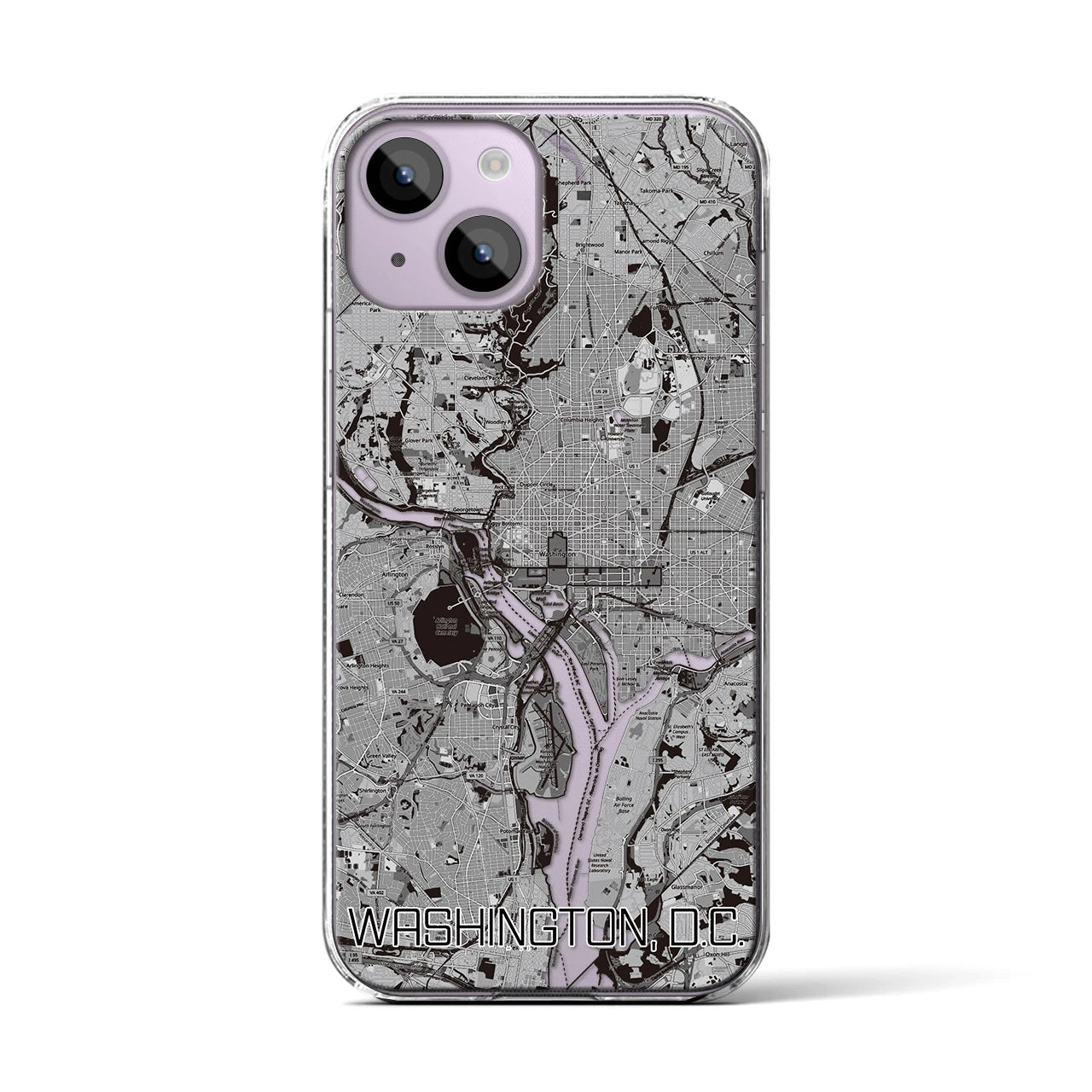 【ワシントンD.C.(アメリカ)】地図柄iPhoneケース(クリアタイプ)