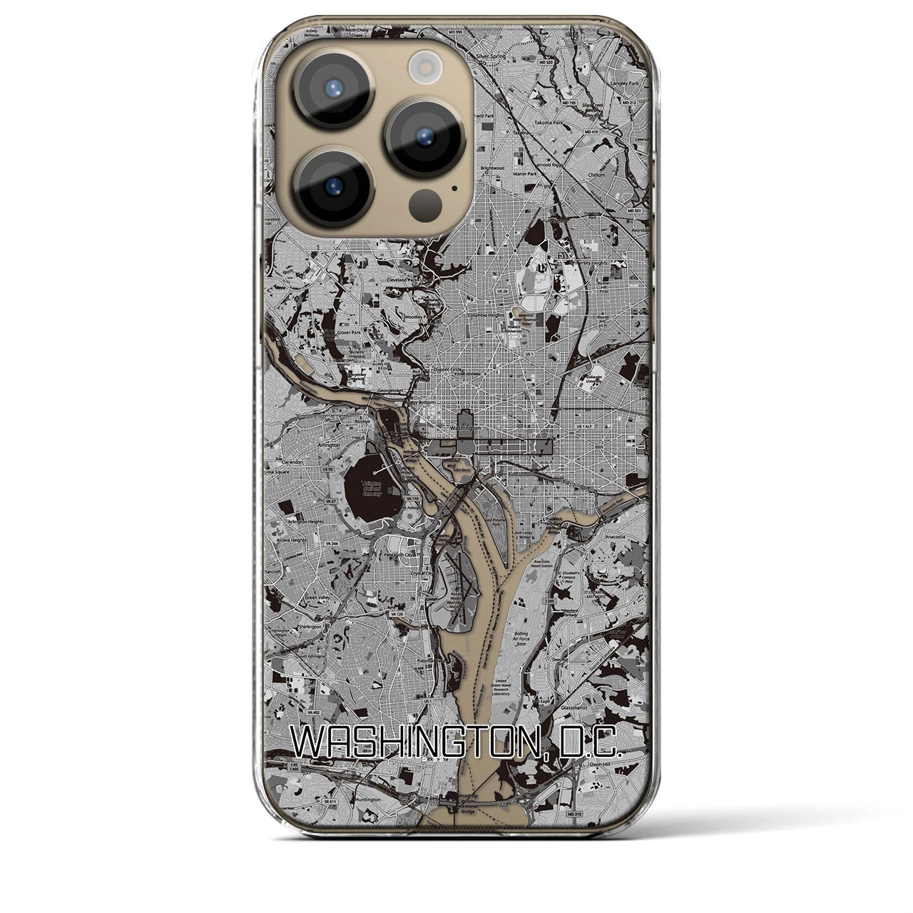 【ワシントンD.C.(アメリカ)】地図柄iPhoneケース(クリアタイプ)